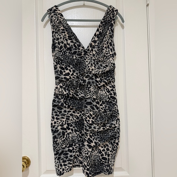 Misope Dresses & Skirts - Misope Leopard Print Bodycon Dress Ruched Mini Sexy Night Out Dress
